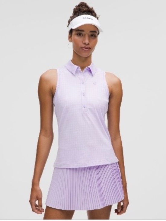 lululemon athletica Tops - Lululemon Quick Dry Sleeveless Polo straight hem